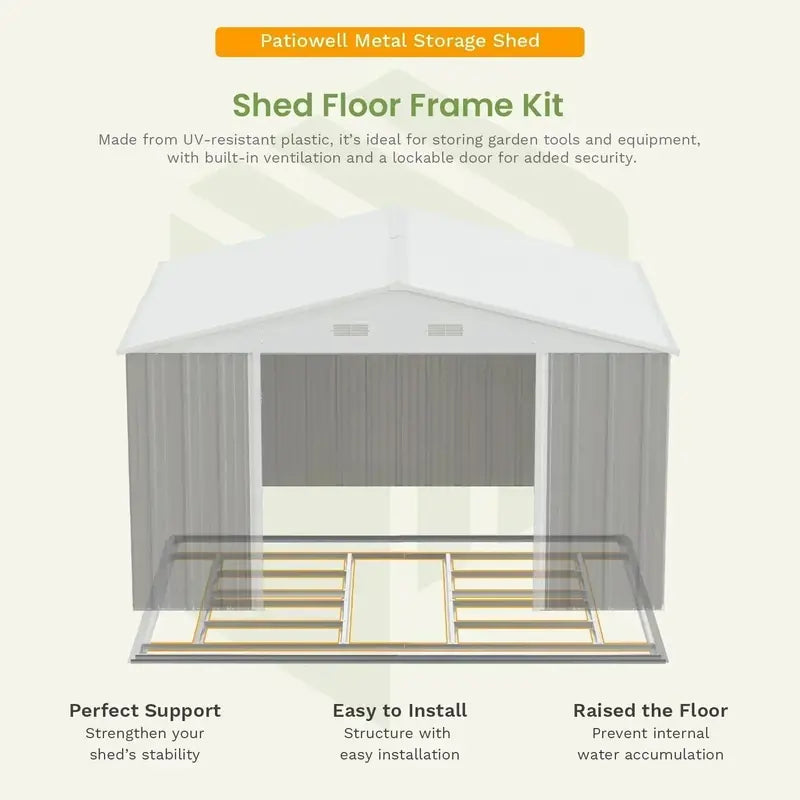 Patiowell 5′ x 3′ Lockable Metal Tool Shed – Sloped-Roof Outdoor Storage Unit for Yard and Garage