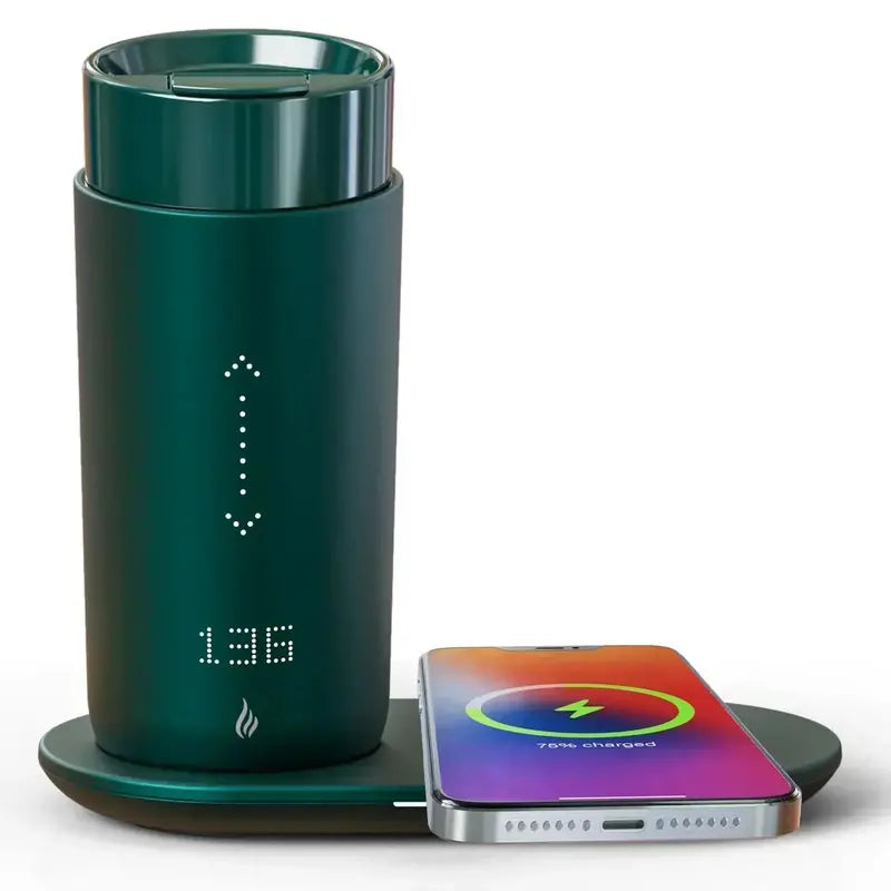 Smart Temperature-Controlled Travel Mug – 12 oz Self-Heating Coffee Cup