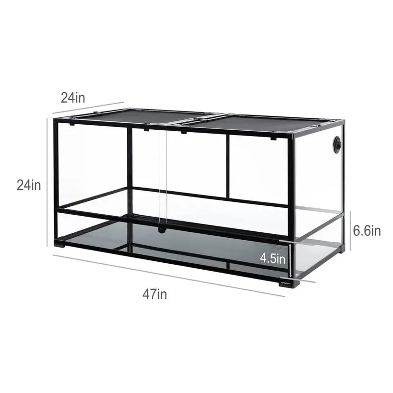 REPTIZOO 120-Gallon Extra-Large Reptile Terrarium – Front-Opening, Ventilated Habitat for Large Species