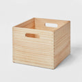 Small Decorative Light Wood Crate Natural - Brightroom