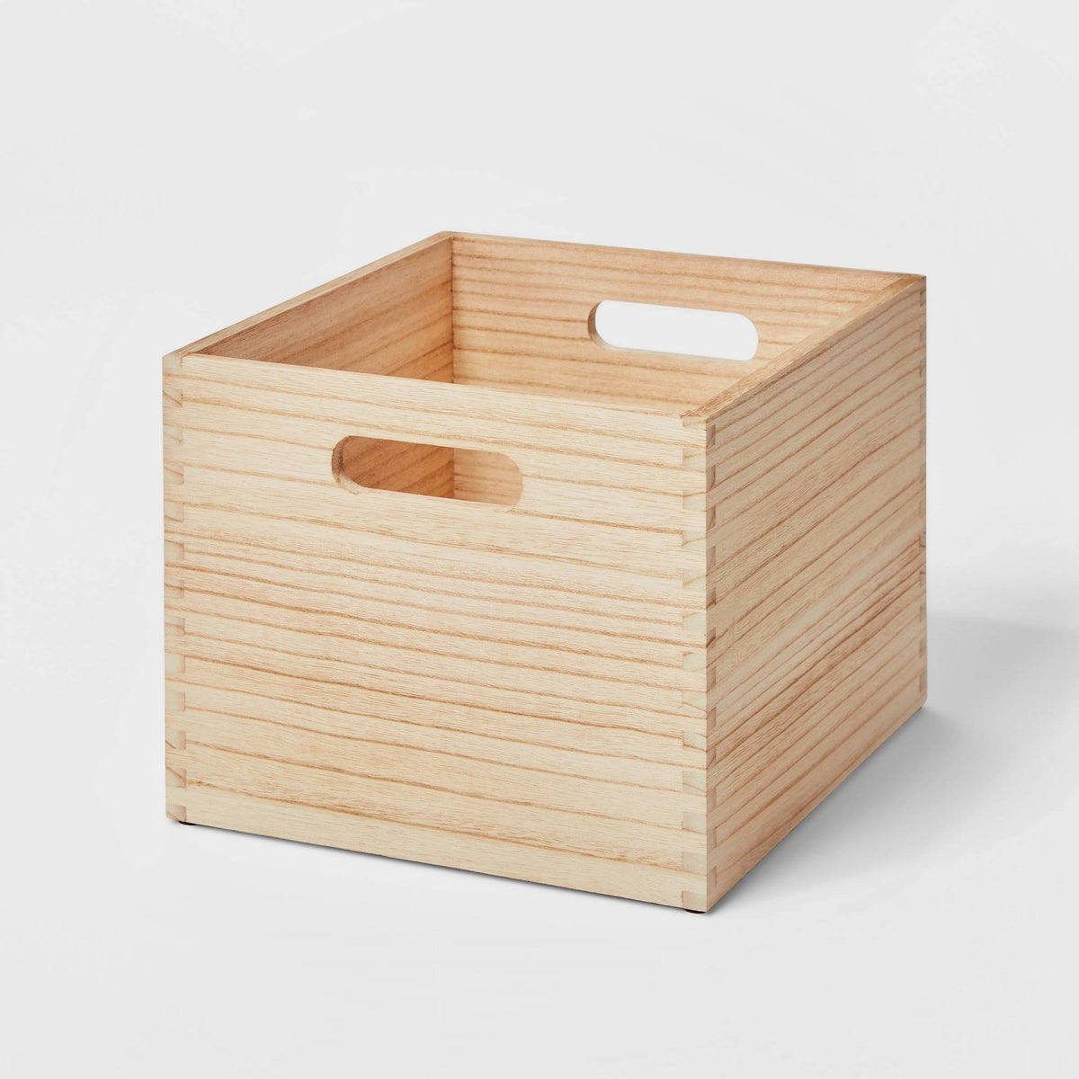 Small Decorative Light Wood Crate Natural - Brightroom