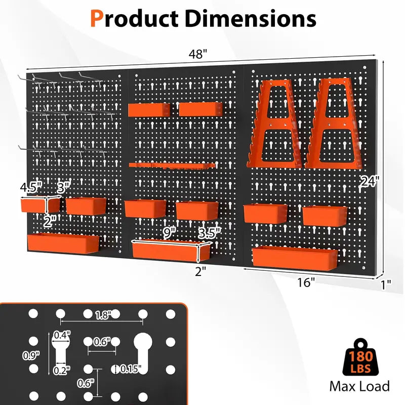Pegboard Wall Organizer System – Adjustable Hammer Racks, Tool Holders & Hook Kit
