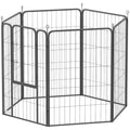 PawHut Laufstall für Hunde mit 6 Paneelen, robust, mit sicherer Tür, für drinnen und draußen, für Garten, Camping, 100 cm hoch
