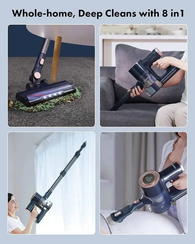 Homeika H016 Cordless Vacuum – 20KPa Suction, 200W Motor, 1.5L Dustbin, Blue LED Display, Lightweight Design