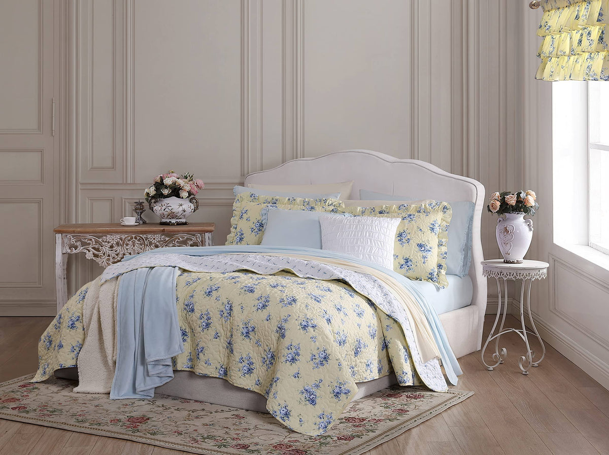Shabby Chic Amelia Quilt Set, Full/Queen, Cotton, Floral Pattern