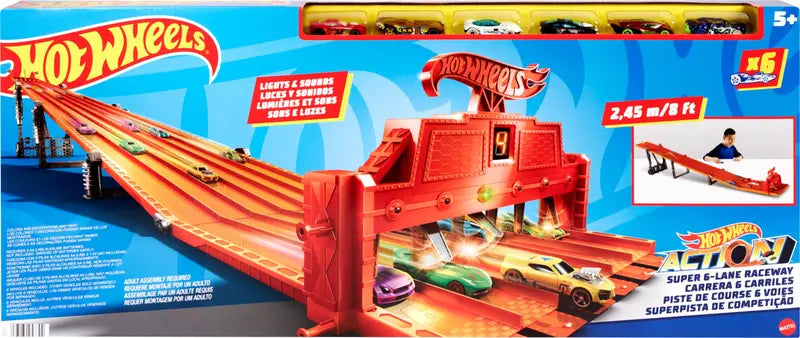 Hot Wheels Super 6-Lane Interactive Raceway Track Set