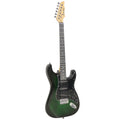 SPORTNOW Elektrische Gitarre mit 15W Verstärker, Tasche, Gurt und digitalem Stimmgerät, Schwarz
