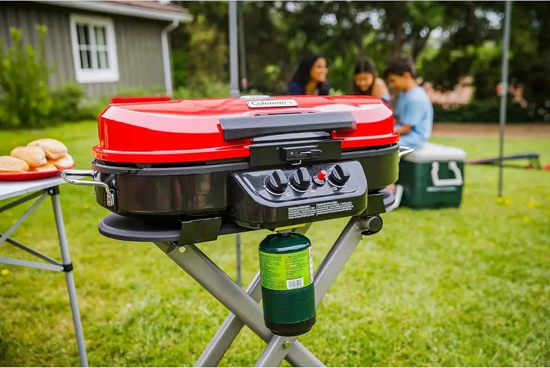 RoadTrip Portable Propane Grill with Three Adjustable Burners, InstaStart Ignition, and 20,000 BTU Output