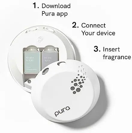 Pura V3 Smart Home Fragrance Diffuser Set – Linens & Surf, Pacific Aqua – Bedroom & Living Room Aroma