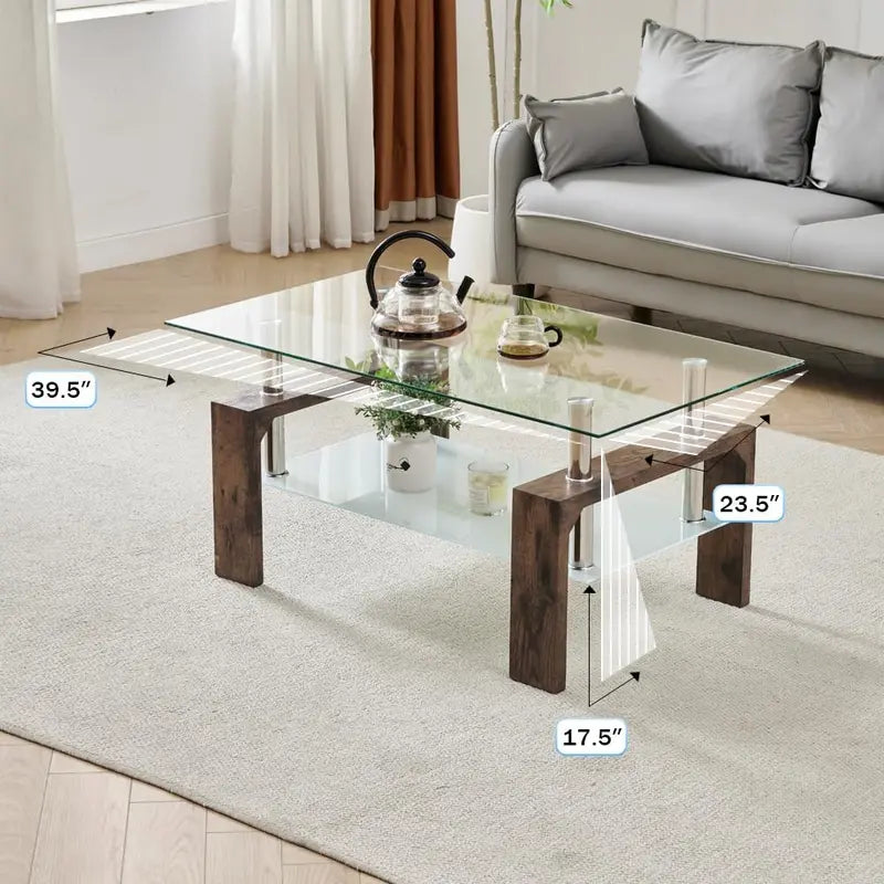 Modern Rectangle Coffee Table – Sleek Living Room or Waiting Area Accent Table with Clean Lines