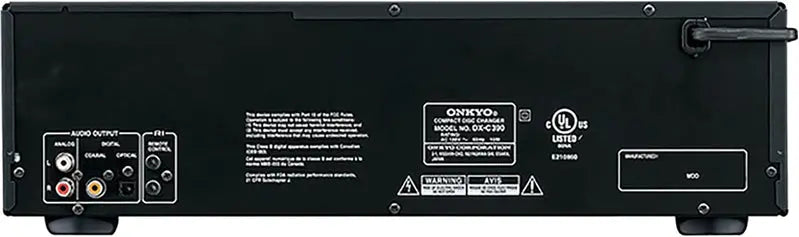 Onkyo DXC390 Compact 6-Disc CD Changer in Matte Black Finish