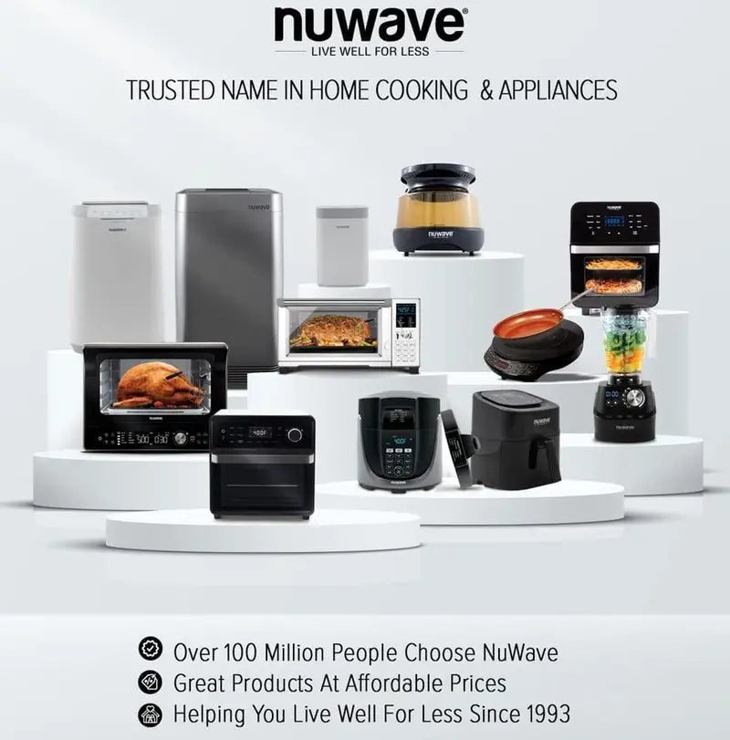 Nuwave Brio 15.5Qt Air Fryer Oven – 1800W Rapid Reheating, Baking & Dehydrating with 50°–425°F Range