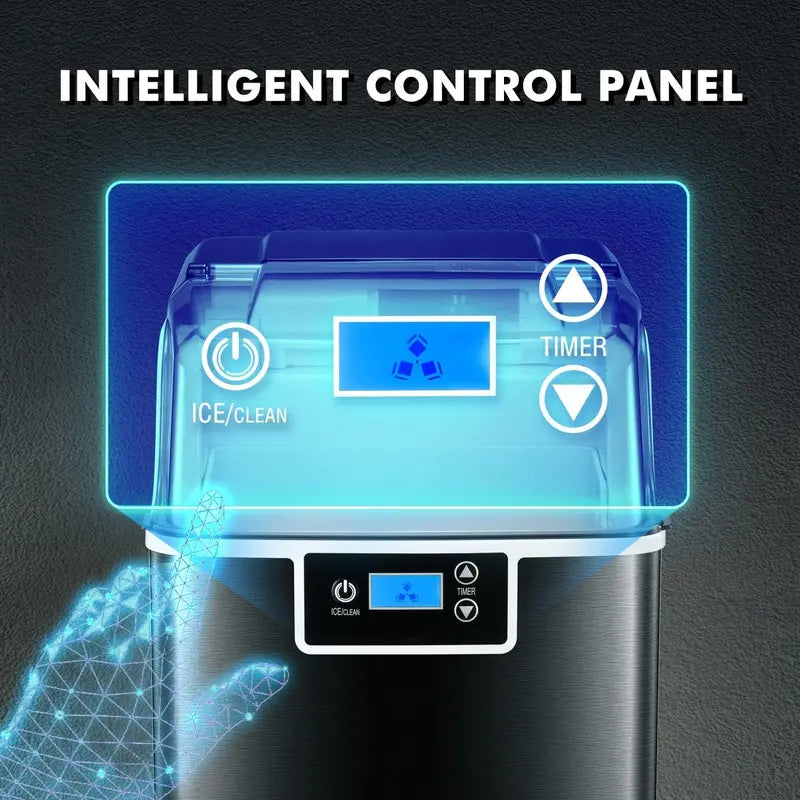 ZAFRO Nugget Ice Makers Countertop with Soft & Chewable Pellet Ice Portable Self-Cleaning Compact Ice Machine 44Lbs/24H with Ice Scoop and Basket