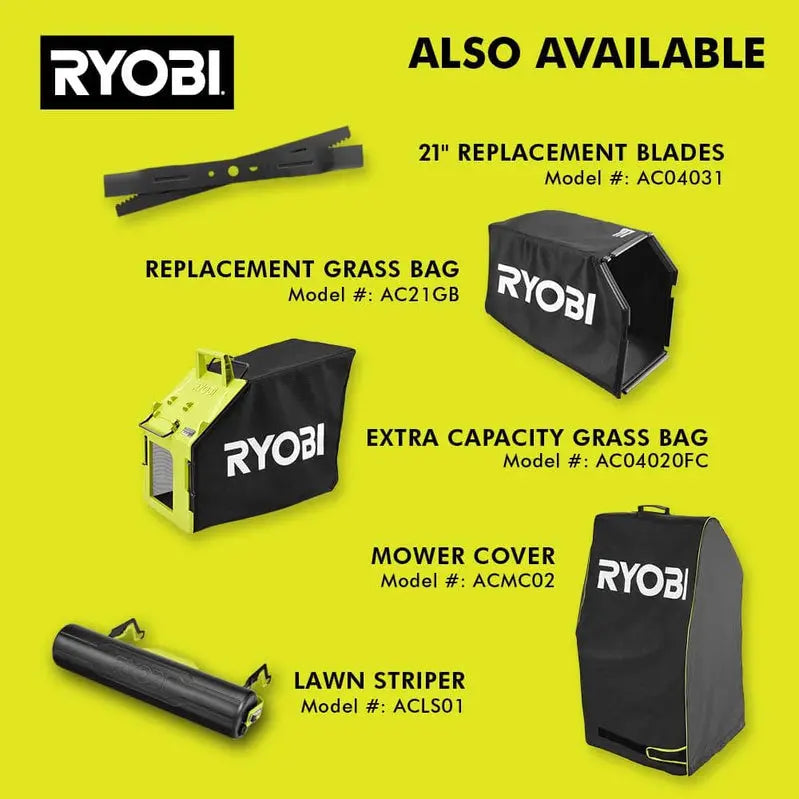 Ryobi 40V HP Self-Propelled AWD Lawn Mower – 21-Inch Whisper Series Cordless Mower with Two 6.0Ah Batteries & Charger