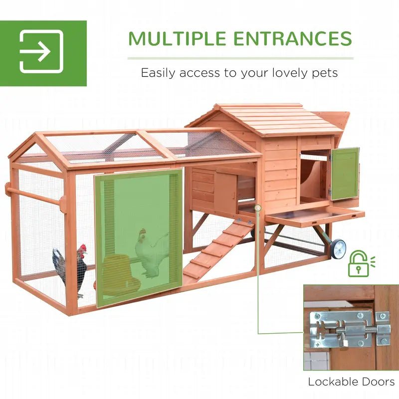 Online Gym Shop CB16743 96 in. Wooden Backyard Hen House Chicken Coop