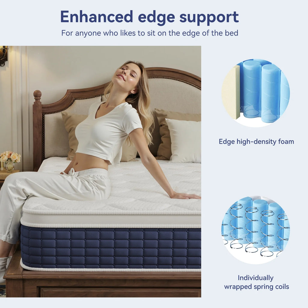 Sailvan Full Size Mattress, 12 in Memory Foam Mattress in a Box, Medium Firm Mattress Full Size with Upgrade 7 - Zone Support, Motion Isolation & Certipur - US for Pressure Relief, Black