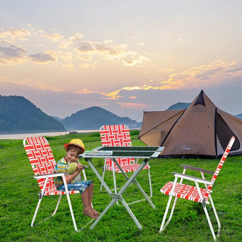 VINGLI 2-Piece Outdoor Folding Chair Set – Webbed Patio Lawn Chairs for Beach, Camping, or Backyard Use