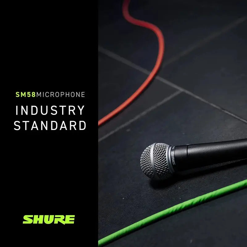 Shure SM58 Cardioid Dynamic Vocal Microphone – Clear Sound, Durable, Includes Stand Adapter