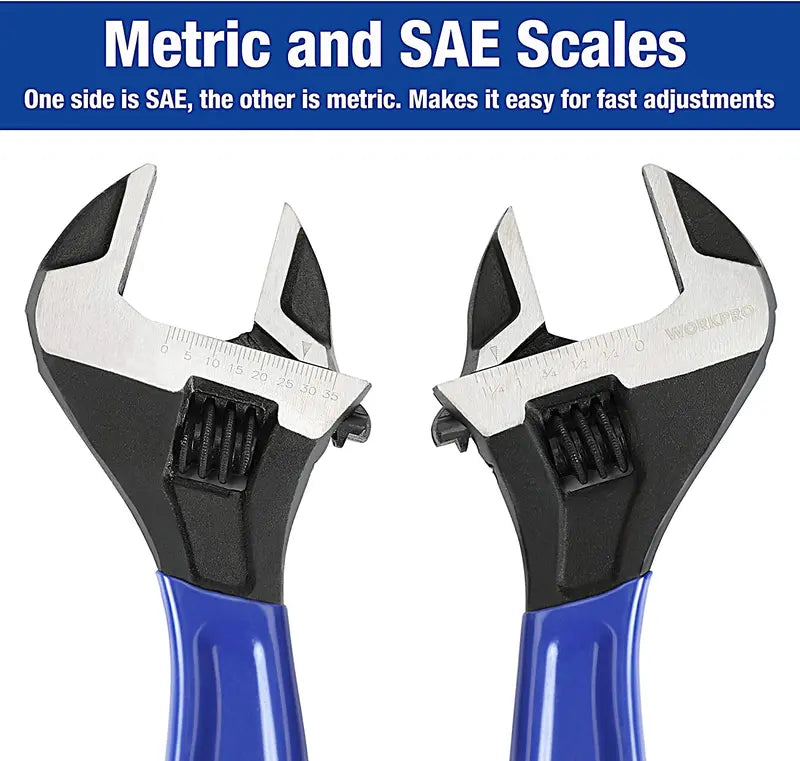 WORKPRO Adjustable Wrench Set – 2-Piece Professional Tool Kit for Home, Garage & Workshop Use