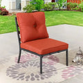 Patio Festival Metal Armless Outdoor Chair – Lightweight, Rust-Resistant Seating