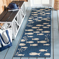 Safavieh Indoor Outdoor Cy6012-258 Courtyard Navy / Beige Rug