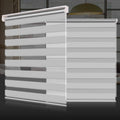 SEEYE Zebra Shade Blinds Horizontal Window Curtain Day and Night Blind Dual Layer Shades Easy to Install 33.5 inch59 inch, Grey, Gray
