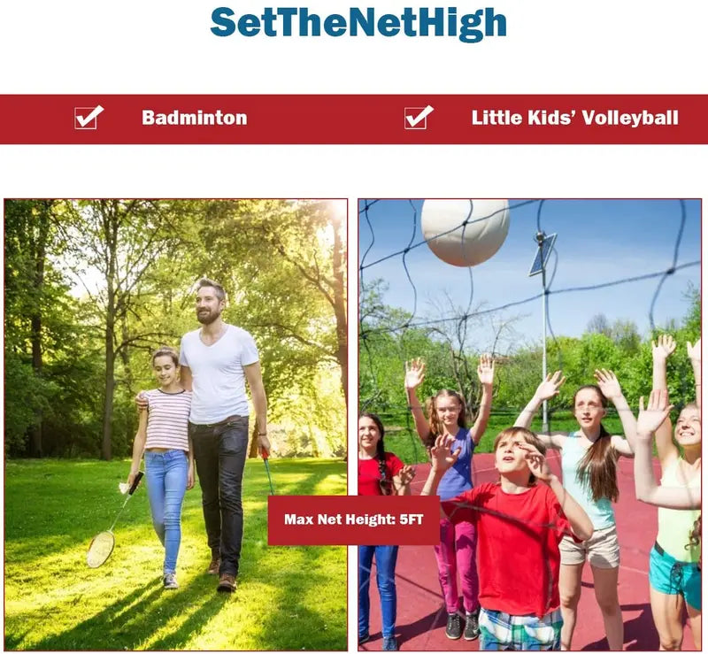 Multi-Sport Portable Net – Adjustable for Badminton, Pickleball, Volleyball, Tennis & Training
