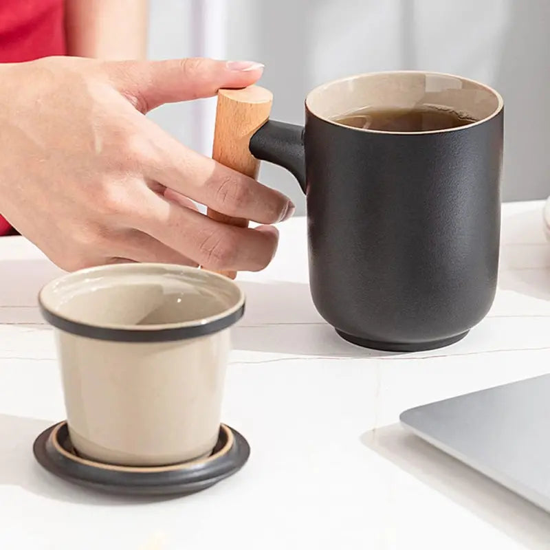 Zonema Sora Frosted 350ml Ceramic Mug – Soft-Touch Minimalist Design