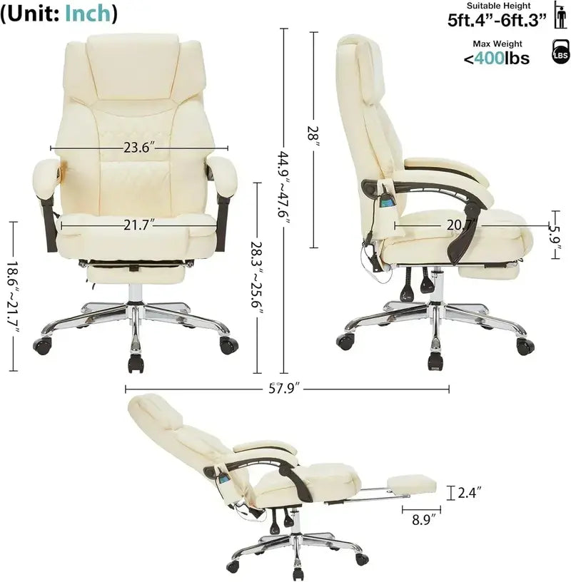 Vibrating Office Chair – 6-Point Heating & Massage Function for Home or Workspace