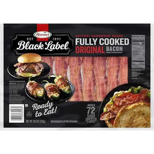 Hormel Black Label Fully Cooked Bacon, 10.5 oz, Pack of 1