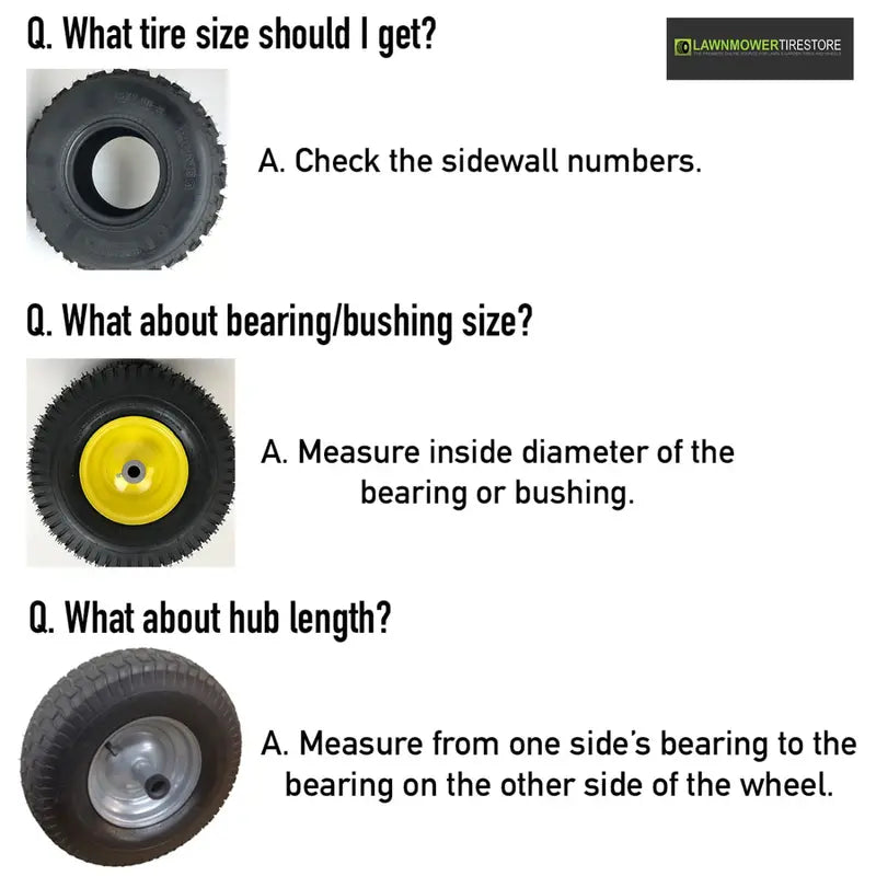 Set of 2 – 15×6.00-6 Lawn Mower Tire and Rim – Fits on 3/4 Inch Axle