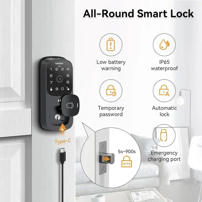 Video Doorbell Smart Lock: WiFi-Enabled Keyless Entry with Integrated Front-Door Camera