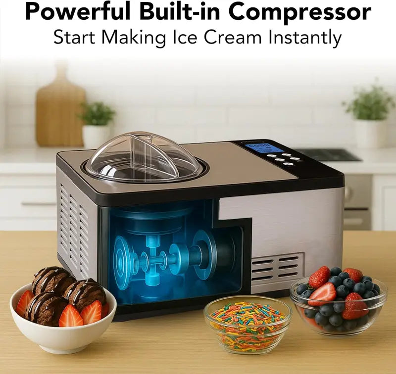 Whynter ICR-300SS Compressor-Powered Rolled Ice Cream Maker – 0.5-Quart Stainless Steel Unit