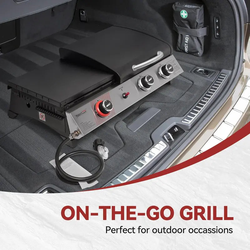 Royal Gourmet PD1305H 3-Burner Propane Grill & Griddle Combo – Lid-Integrated 3-in-1 Cooking Station