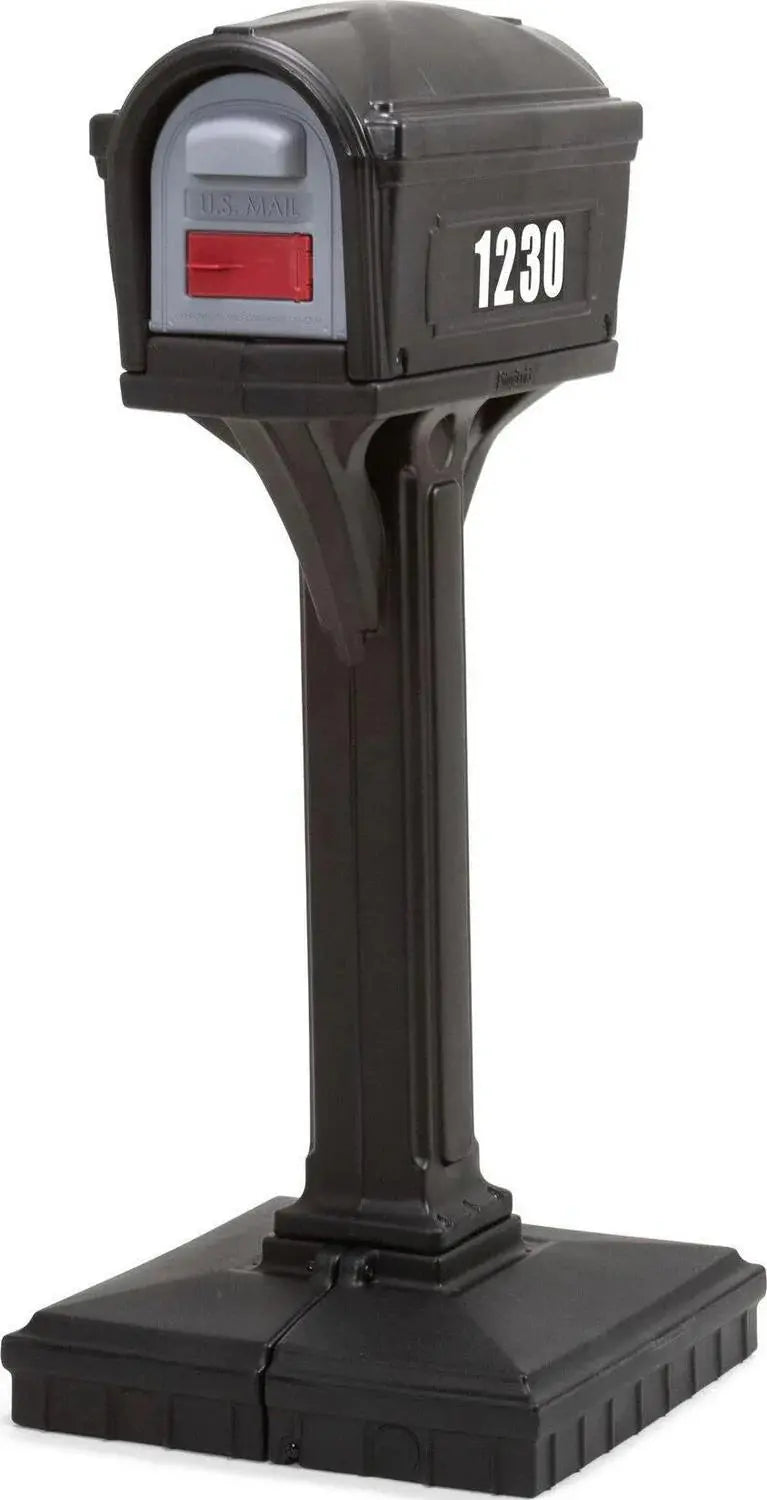 Simplay3 Dig Free Easy Up Classic Mailbox – Black Plastic, No-Dig Installation