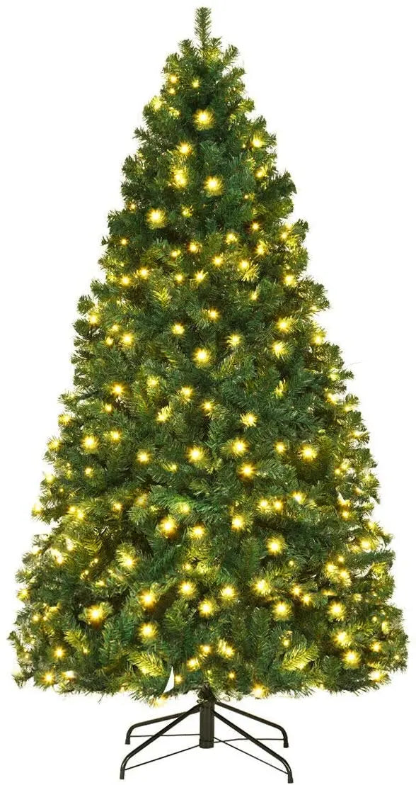 Premium Hinged Pre-Lit Artificial Spruce Christmas Tree