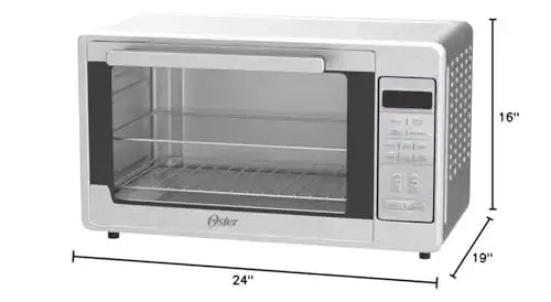 Oster Extra-Large 10-in-1 Air Fryer Oven — Fits Two 14-Inch Pizzas, Stainless Finish, Ideal for Entertaining