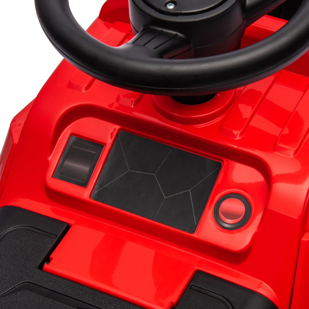 HOMCOM 3-in-1 Aufsitzbagger für Kinder 1,5 bis 4 Jahre, Musikfunktion, Schwarz/Rot