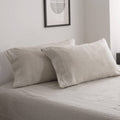 Simple&Opulence 100% Belgian Linen Pillowcase Embroidered-Set of 2, Queen(Standard) Size(20X30), Stone Washed Solid Color-Soft and Durable, Linen