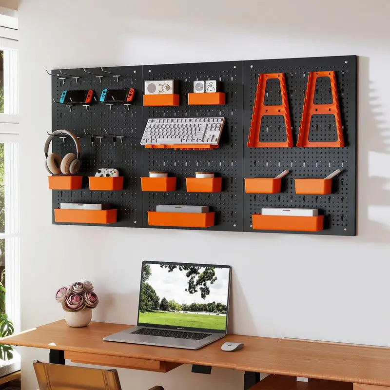 Pegboard Wall Organizer System – Adjustable Hammer Racks, Tool Holders & Hook Kit