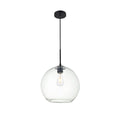 Snead 1 - Light Single Globe Pendant Mercury Row Finish: Black, Shade Color: Clear, Size: 11.8" H x 11.8" W x 11.8" D