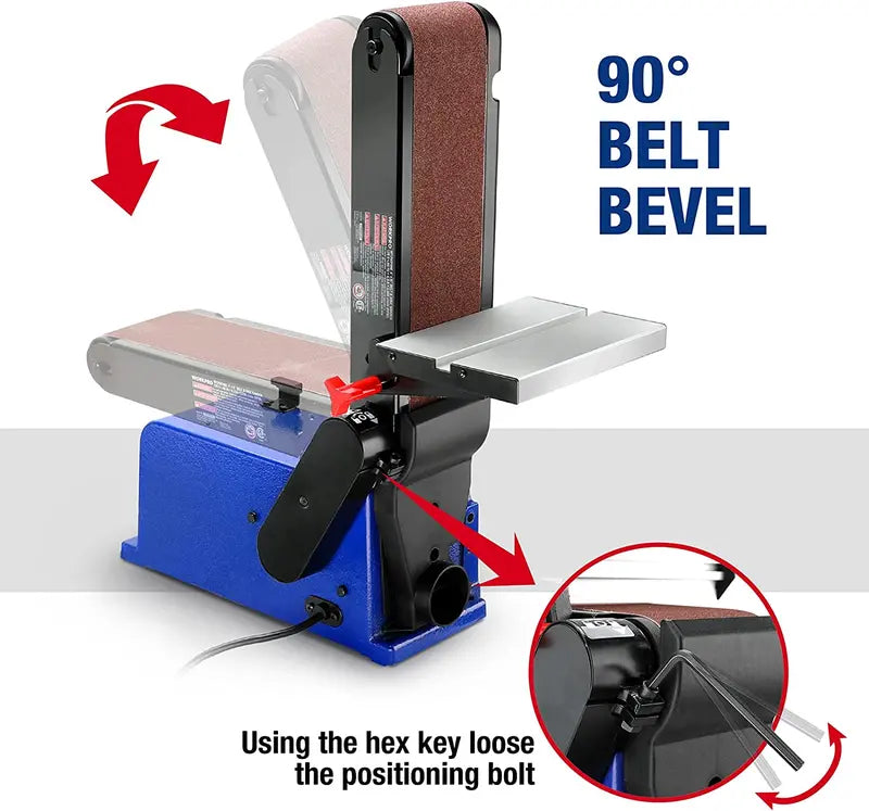WORKPRO 4″ x 36″ Belt & 6″ Disc Sander Combo – Cast Iron Base with 6 Sanding Belts for Woodworking