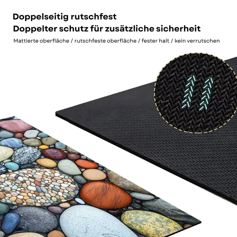 Quick-Drying Stone-Textured Bath Mat with Anti-Slip Base