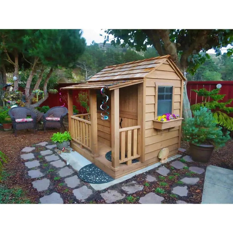 Outdoor Living Today Little Squirt Cedar Playhouse – 6-Foot Structure with Dutch Door & Windows