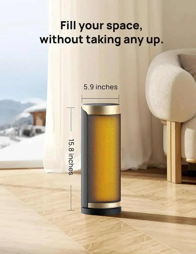 Quiet 1500W Portable Space Heater: Thermostat-Controlled Indoor Electric Heater for Small to Medium Rooms