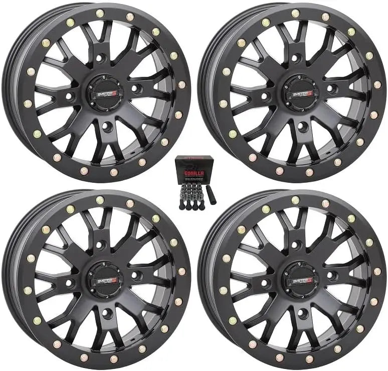 SB-4 Beadlock UTV Wheels – 15″ Black (4+3) Offset – Designed for Polaris RZR 1000 XP, Ranger XP 900/1000 Models