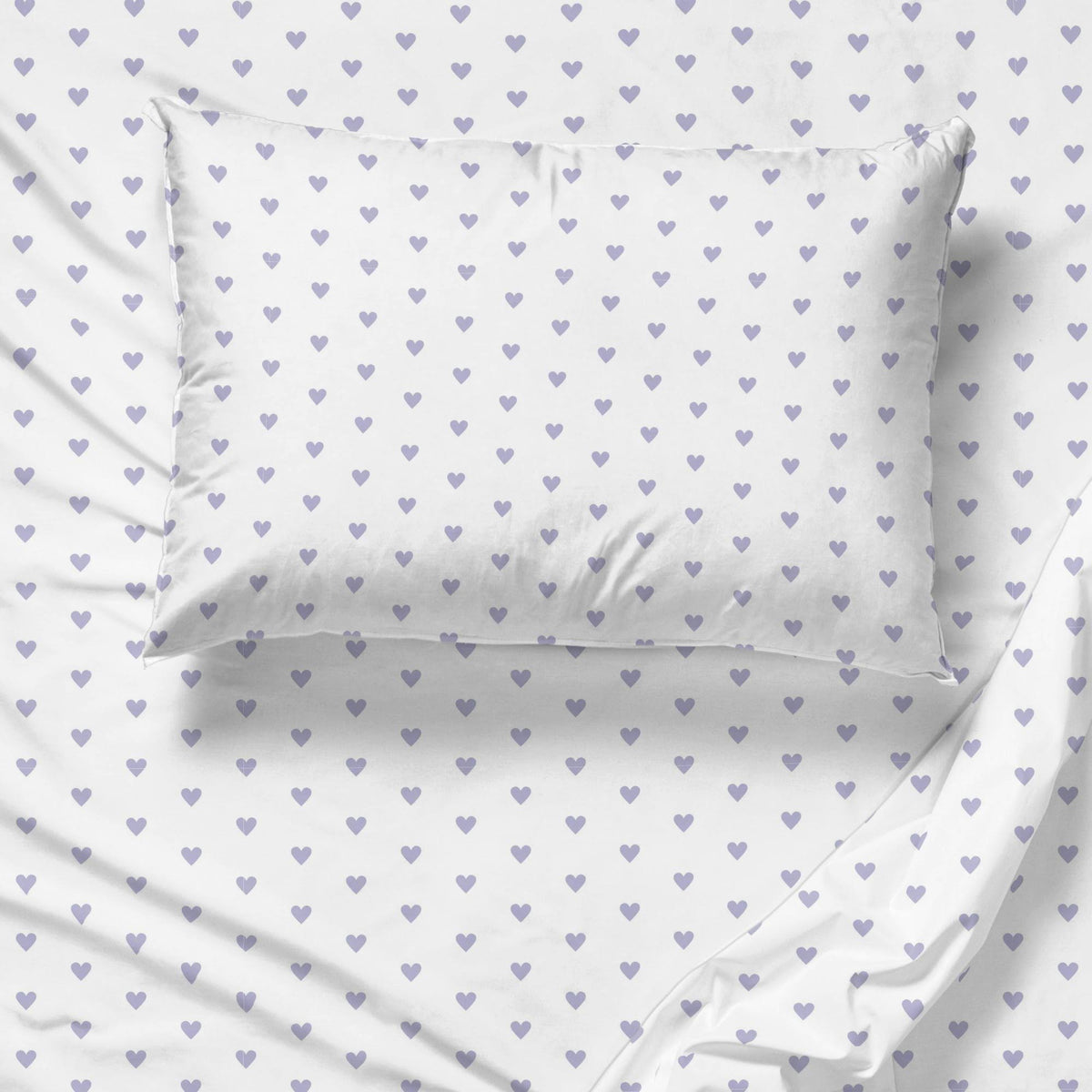 Saturday Park Purple Hearts 100% Organic Cotton Queen Sheet Set