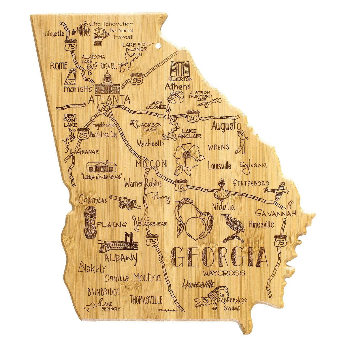 Totally Bamboo Destination Georgia Cutting & Serving Board