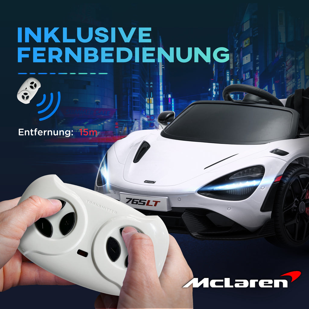 AIYAPLAY Kinder-Elektroauto mit Flügeltüren, fernsteuerbar, mit sanftem Antrieb und LED-Lichtern, Weiß