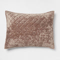 Standard Luxe Diamond Stitch Velvet Quilt Sham Brown - Threshold